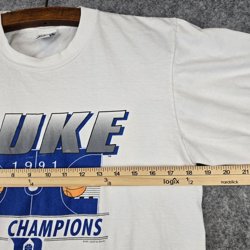 Vintage 1991 Duke NCAA Champions T-Shirt Mens Large Gear for Sports Made in USA - Picture 7 of 11